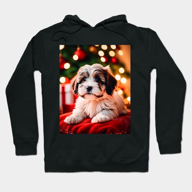 Cute Havanese Puppy Dog Christmas Hoodie by nicecorgi